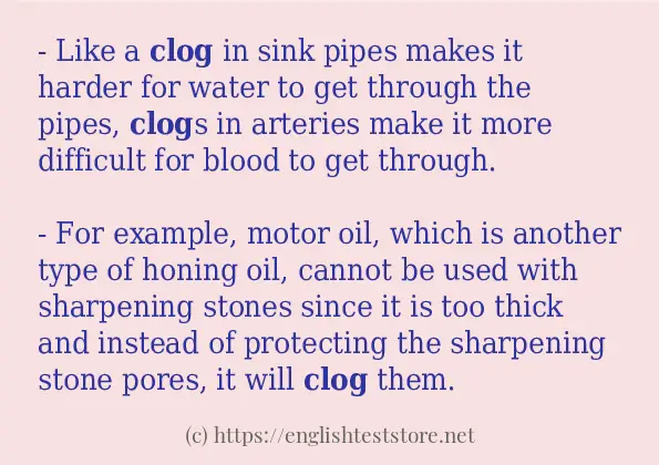 How to use the word clog