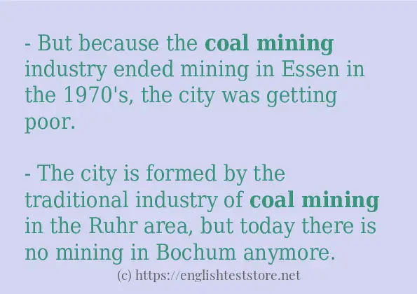 How to use the word coal mining