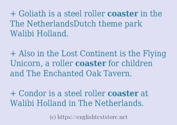 How to use the word coaster