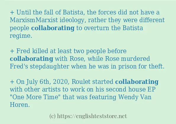 How to use the word collaborating
