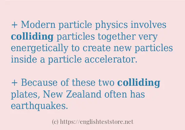 How to use the word colliding