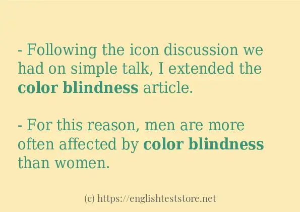 How to use the word color blindness