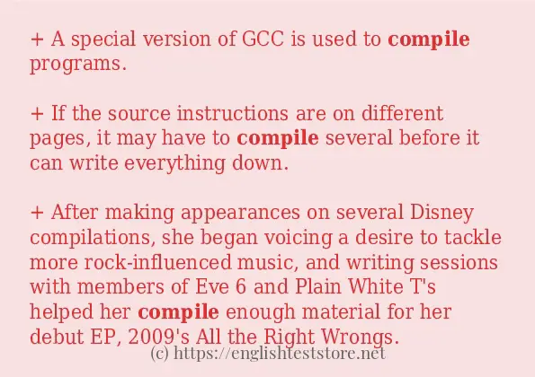 How to use the word compile