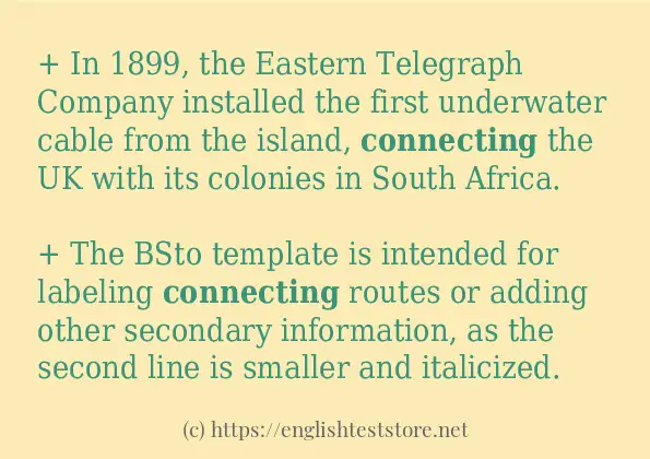 How to use the word connecting
