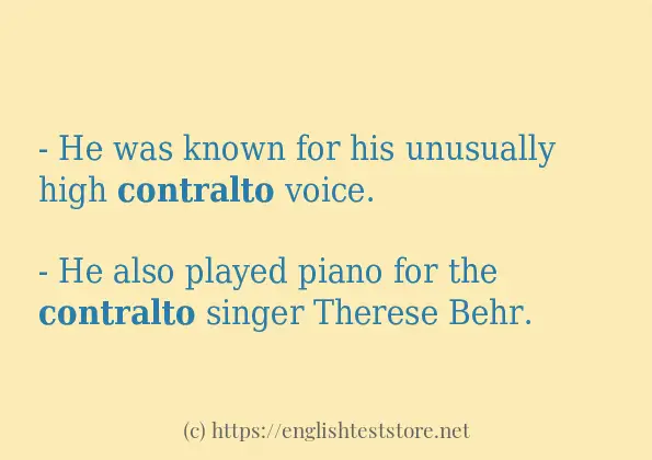 How to use the word contralto