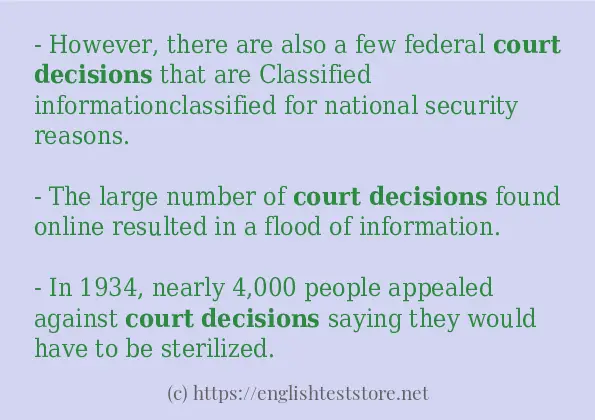 How to use the word court decisions