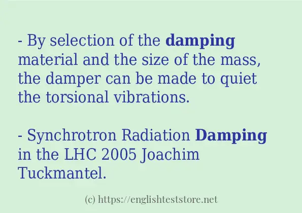 How to use the word damping