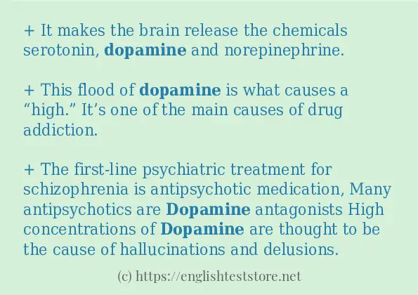 How to use the word dopamine