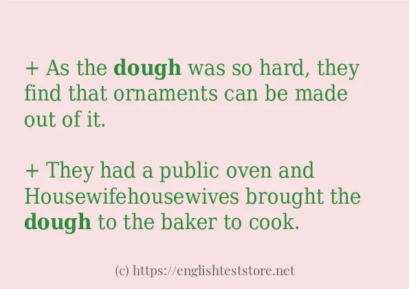 How to use the word dough