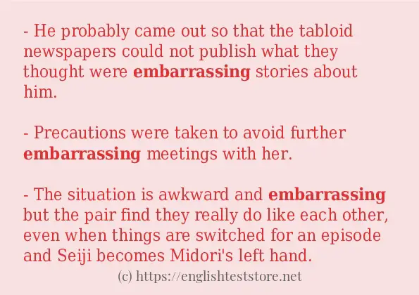 How to use the word embarrassing