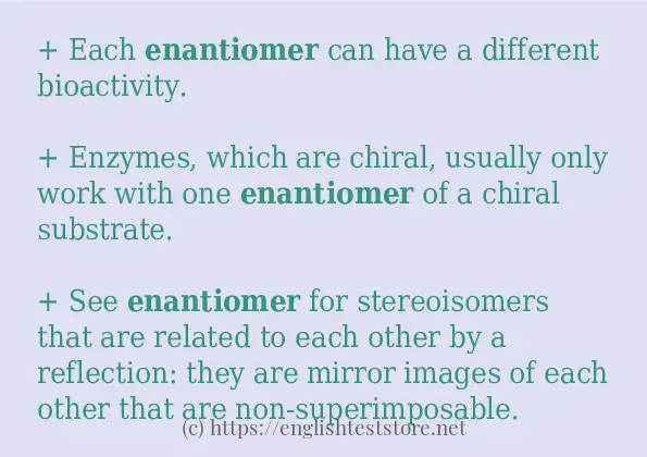How to use the word enantiomer