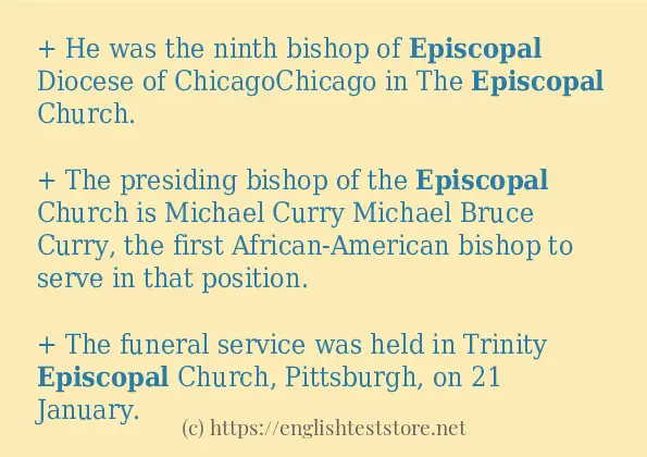 How to use the word episcopal How to use the word episcopal