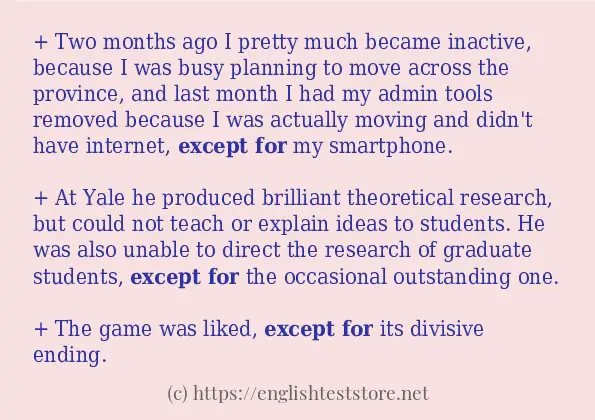 How to use the word except for