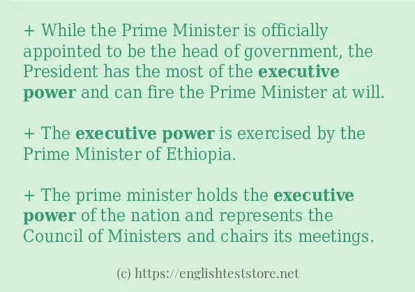 How to use the word executive power