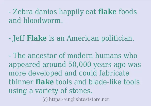 How to use the word flake