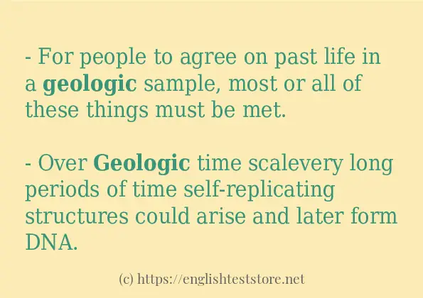 How to use the word geologic