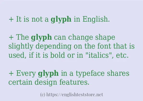 How to use the word glyph