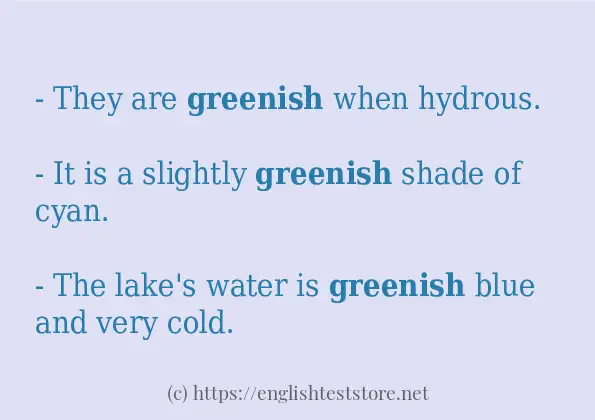 How to use the word greenish