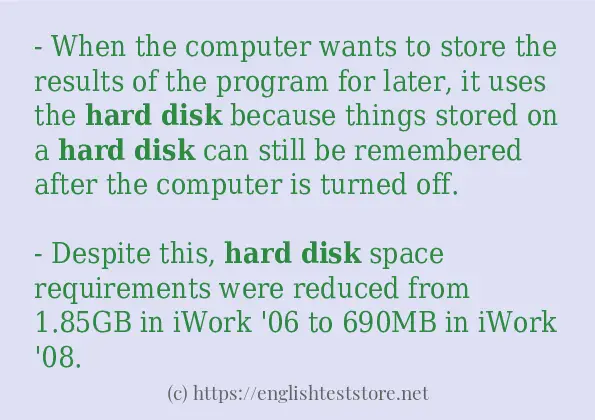 How to use the word hard disk