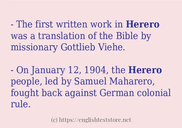 How to use the word herero