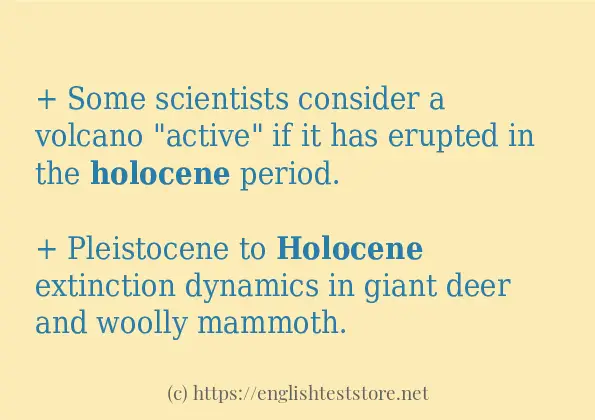 How to use the word holocene