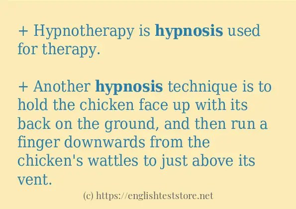 How to use the word hypnosis