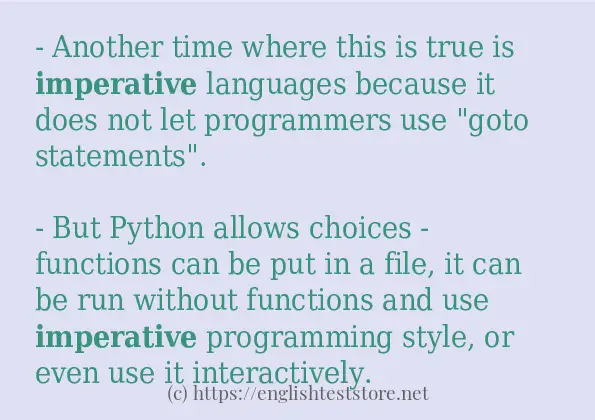 How to use the word imperative