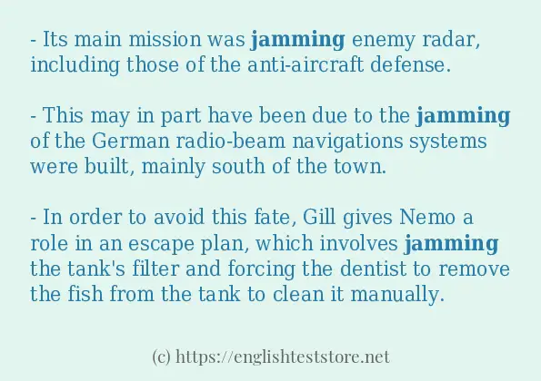 How to use the word jamming