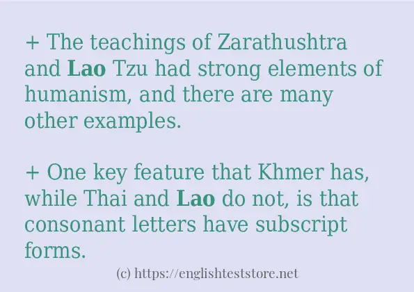 How to use the word lao