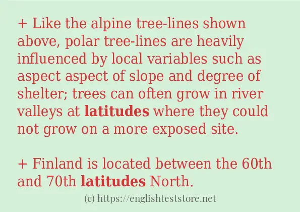 How to use the word latitudes