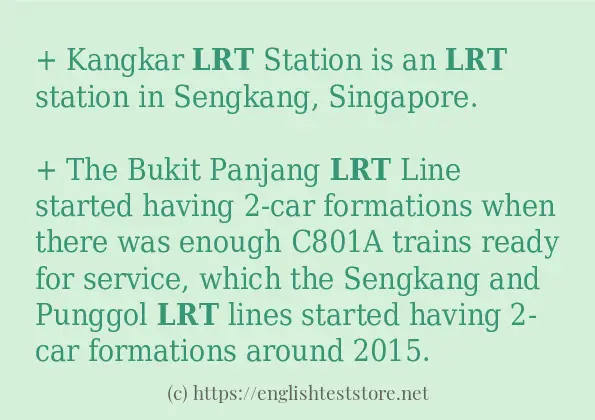 How to use the word lrt