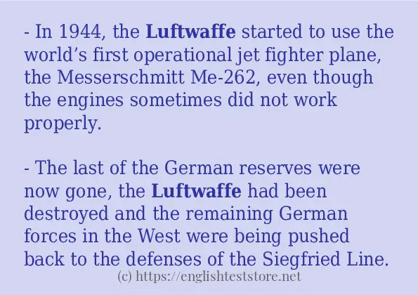 How to use the word luftwaffe