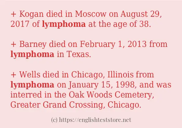 How to use the word lymphoma