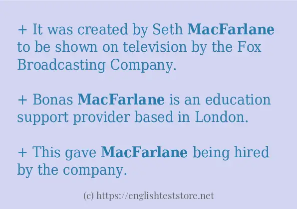 How to use the word macfarlane