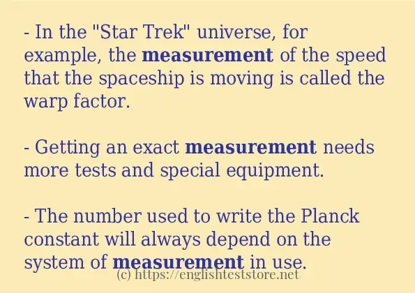 How to use the word measurement