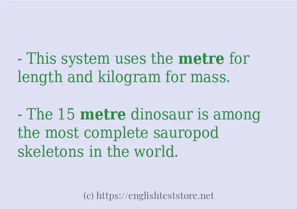 How to use the word metre