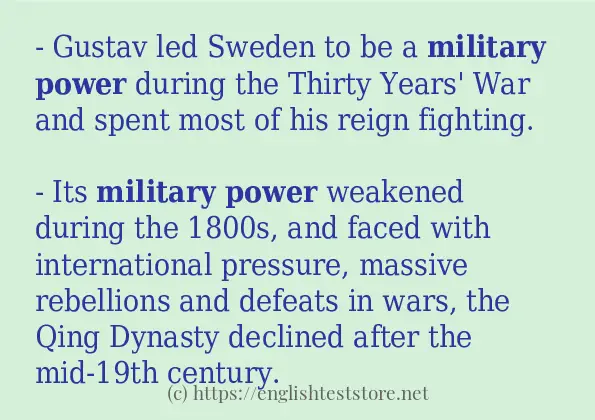 How to use the word military power