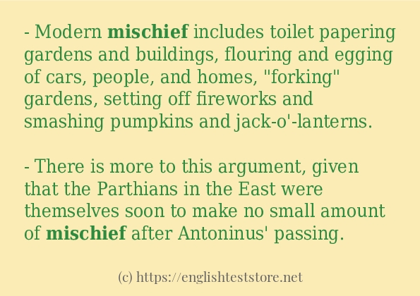 How to use the word mischief