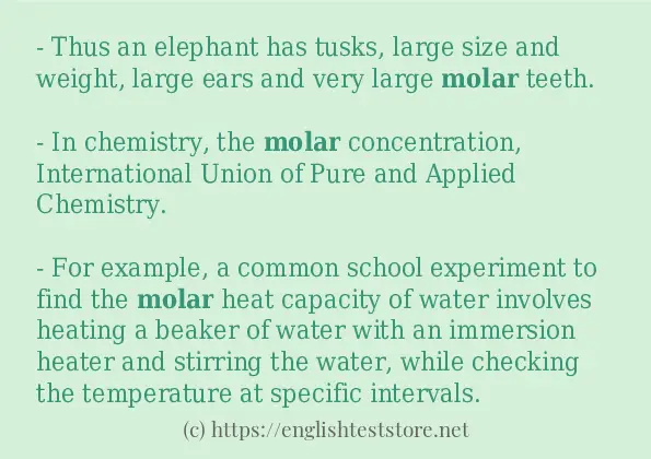 How to use the word molar