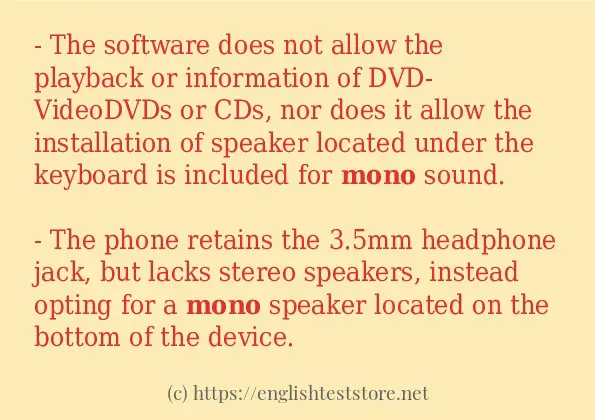 How to use the word mono