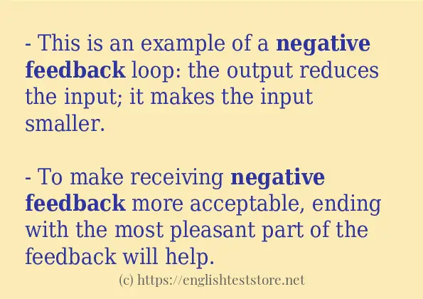 How to use the word negative feedback