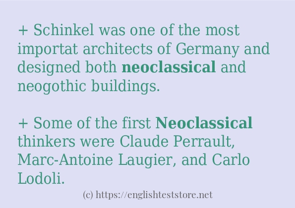 How to use the word neoclassical