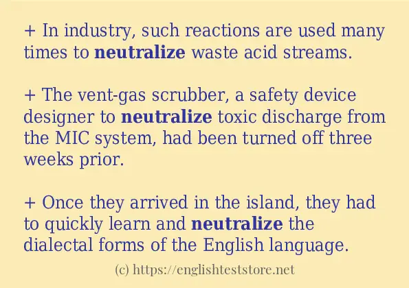 How to use the word neutralize