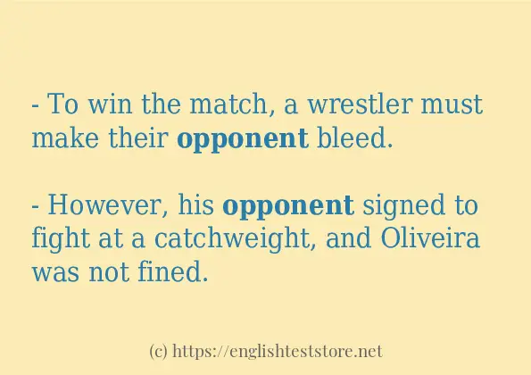 How to use the word opponent