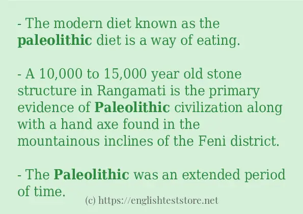 How to use the word paleolithic