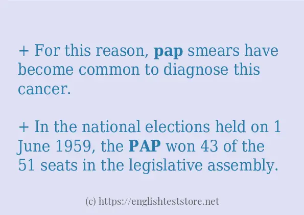 How to use the word pap