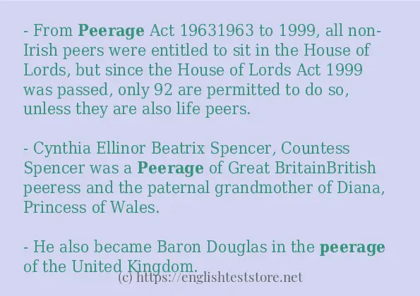 How to use the word peerage