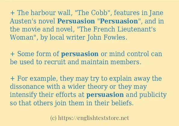 How to use the word persuasion