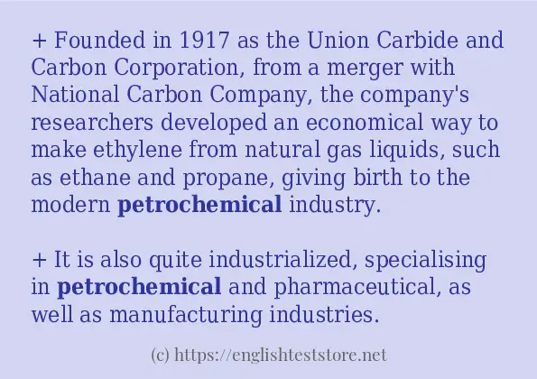 How to use the word petrochemical