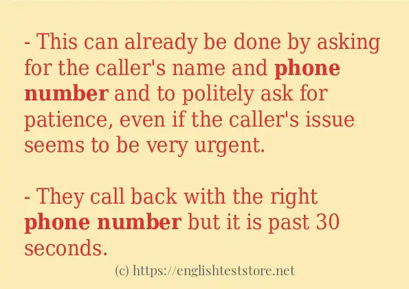 How to use the word phone number